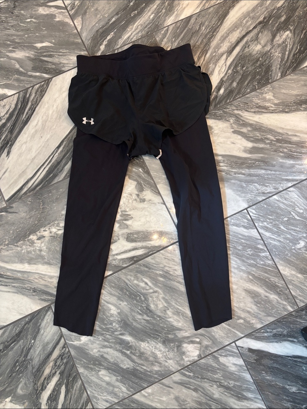 Under Armour Black Womens' 2-in-1 Training Leggings with Attached Shorts